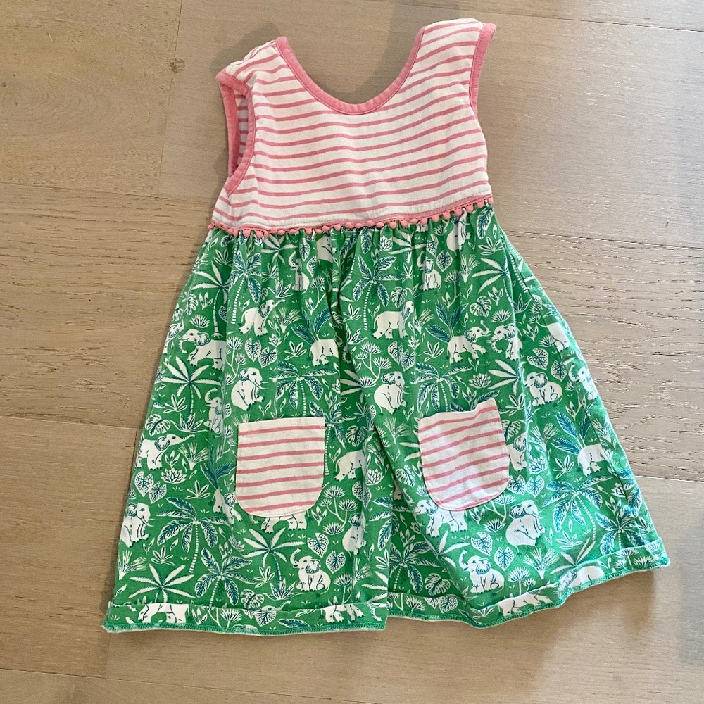 Baby Boden Elephant Cotton Sleeveless Dress size 2-3
